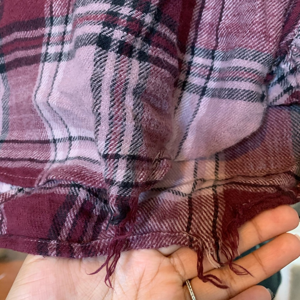 Distressed Pull Over Flannel - Picture 4 of 6